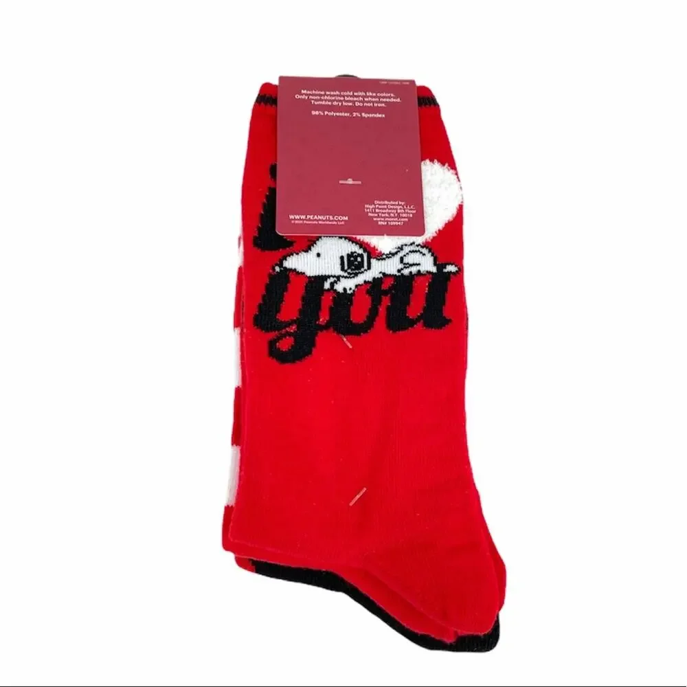 Peanuts Snoopy and Woodstock Valentine’s Socks